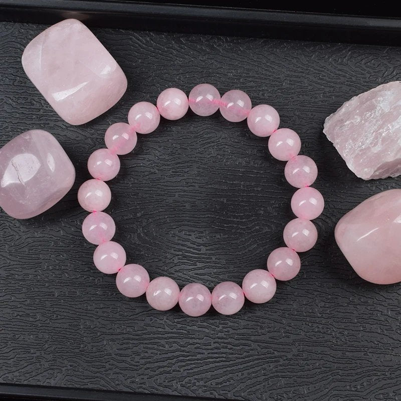 Bracelet en Perles - NaturalStoneBracelet™ - Cristal rose - Magie et Mystère